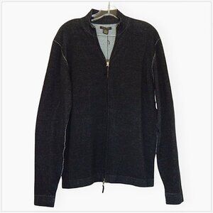 Martin Gordon Men's Black Zip Front Cotton Blend Cardigan Sweater NWT NEW S